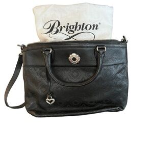 Brighton Prima Satchel Black Crossbody Bag
